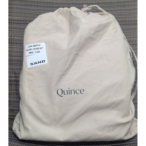 Quince Other - Quince 100% Organic Luxe Waffle Duvet Cover 2PC Set Color Sand Size Twin -NEW-